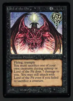 ***Beta Lord of the Pit*** MTG Beta Magic Kid Icarus - Image 1