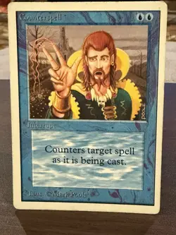 Counterspell Unlimited MTG: Magic The Gathering Clean Front LP Back Vintage - Image 1