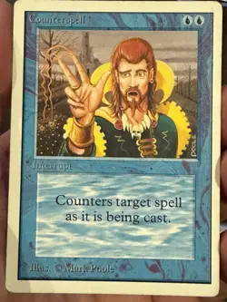 Counterspell Unlimited MTG: Magic The Gathering Clean Front LP Back Vintage - Image 2