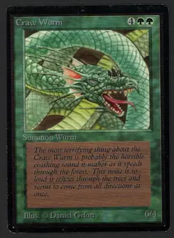 ***Beta Craw Wurm*** MTG Beta Magic Kid Icarus - Image 1