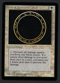 ***Beta Circle of Protection Black*** MTG Beta Magic Kid Icarus - Image 1