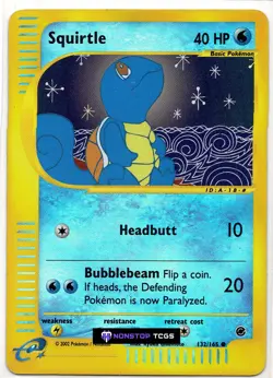 Squirtle 132/165 Pokemon TCG Expedition Base Set Reverse Holo Light Play C - Image 1