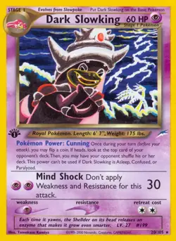 Dark Slowking - 20/105 - Pokemon Neo Destiny 1st Edition Rare Card WOTC NM - Image 1