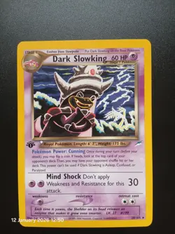 1st Edition Dark Slowking (20/105) Rare Neo Destiny Set Pokemon Card - Image 1