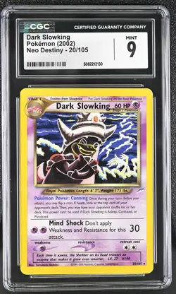 CGC 9 MINT Dark Slowking 2002 Neo Destiny 20/105 Pokemon Card - Image 1