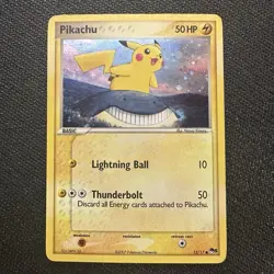 Pikachu Corrected Back ~ POP Series 5 12/17 ~ Holo Pokemon Card ~ Played - Image 1