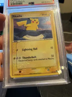 Pikachu Holo 2007 Pokemon Pop Series 5 #12 PSA 8 MT CORRECTED BACK + HOLO BLEED - Image 3