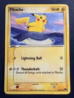 Pikachu 12/17 Pokemon 2007 POP Series 5 Regular Non-Holo HP - Image 1