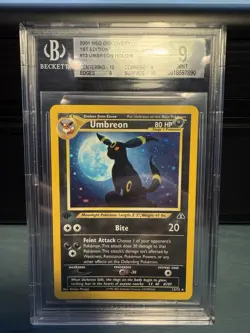 2001 Pokemon Neo Discovery 1st Edition Umbreon Holo #13 BGS 9 Mint - SWIRL - Image 1
