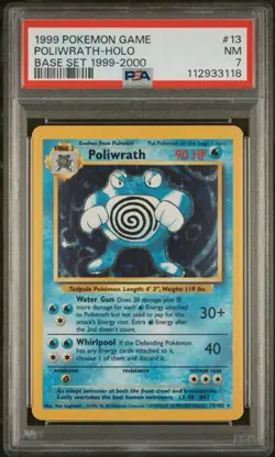 PSA 7 Poliwrath 13/102 Base Set Holo Pokemon Card WOTC 1999-2000 4th Print - NM - Image 1