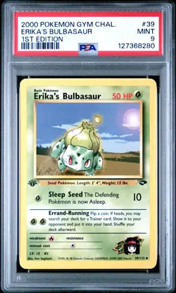 2000 POKEMON GYM CHALLENGE 1ST EDITION #39 ERIKA'S BULBASAUR PSA 9 - Image 1