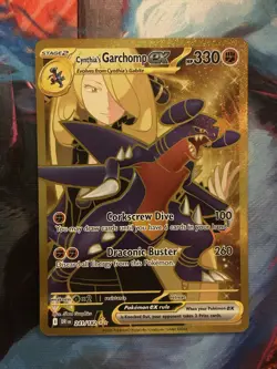 Pokemon Destined Rivals Cynthia's Garchomp ex Hyper Rare GOLD Holo 241/182 - Image 1