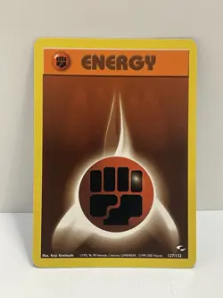 Pokemon WOTC TCG Vintage Fighting Energy 127/132 Gym Heroes Regular LP - Image 1