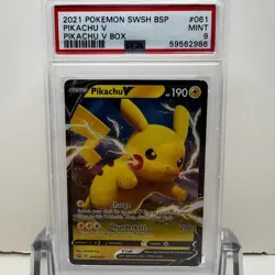2021 Pokemon SWSH Black Star Promo #061 - Pikachu V Box Promo - PSA 9 MINT - Image 1