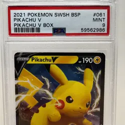 2021 Pokemon SWSH Black Star Promo #061 - Pikachu V Box Promo - PSA 9 MINT - Image 2