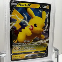 2021 Pokemon SWSH Black Star Promo #061 - Pikachu V Box Promo - PSA 9 MINT - Image 4