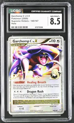 CGC 8.5 Garchomp C LV.X 2009 Supreme Victors 145/147 Holo Pokemon Card - Image 1