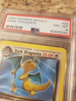 PSA 8 Dark DRAGONITE 22/82 Non-Holo Rare TEAM ROCKET Pokemon 2000 - Image 2