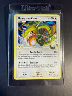 2009 Pokemon Platinum Supreme Victors 8 Rayquaza C Cracked Ice Holo - Image 3