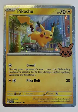 Pokemon Game Freak Trick Or Trade BOOster Pikachu Holo #18/91 Halloween NM 2024 - Image 1