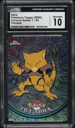 2000 Topps Chrome Pokemon Series 1 Abra #63 CGC 10 - Image 1
