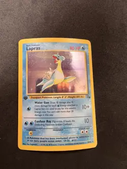 Lapras 10/62 1st Edition Holo Rare - Pokemon Fossil - Vintage WOTC HP - Image 1