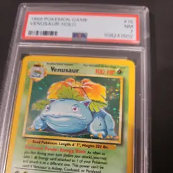 1999 POKEMON BASE SET #15 VENUSAUR HOLO PSA 7 NM - Image 2
