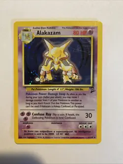 Pokemon TCG Alakazam 1/130 Base Set 2 Holo With Swirl 🌀 - LP - Image 1