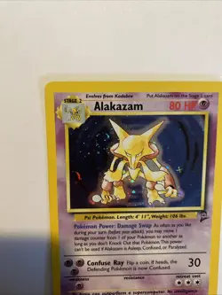 Pokemon TCG Alakazam 1/130 Base Set 2 Holo With Swirl 🌀 - LP - Image 2