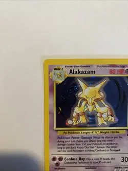 Pokemon TCG Alakazam 1/130 Base Set 2 Holo With Swirl 🌀 - LP - Image 4