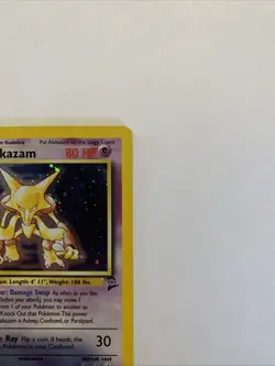 Pokemon TCG Alakazam 1/130 Base Set 2 Holo With Swirl 🌀 - LP - Image 5