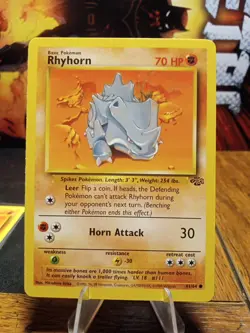1999 Pokemon Jungle Rhyhorn #61 Extremely LP - Image 1