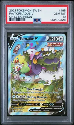 Pokemon TCG Tornadus V 185/198 Chilling Reign! PSA 10! - Image 1