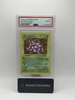 1999 Pokemon Nidoking Base Set Shadowless PSA 8 - Image 1
