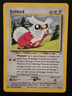 Delibird #5/64 - Pokemon Neo Revelation Holo Rare Card WOTC. LP - Image 1