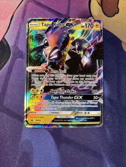 2017 Pokemon Sun & Moon Promo Tapu Koko GX Full Art MP SM50 TCG LP - Image 1