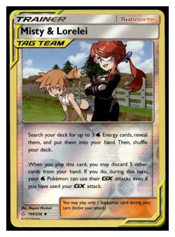 Pokemon TCG Trainer Misty & Lorelei 199/236 Reverse Holo Tag Team - Image 1