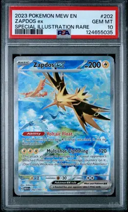 2023 POKEMON MEW EN-151 SPECIAL ILLUSTRATION RARE #202 ZAPDOS EX PSA 10 - Image 1