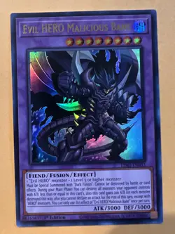 Yugioh Evil HERO Malicous Bane LDS3-EN033 Ultra Rare 1st Ed RED NM - Image 1