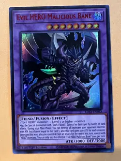 Yugioh Evil HERO Malicious Bane LDS3-EN033 Ultra Rare 1st Ed RED NM - Image 1