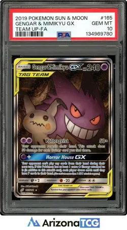 Pokemon 2019 Gengar & Mimikyu GX 165/181 Alt Art Team Up GEM MINT PSA 10 - Image 1