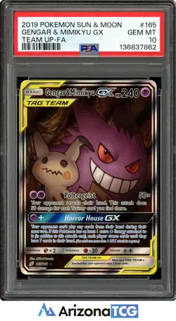 Pokemon 2019 Gengar & Mimikyu GX 165/181 Alt Art Team Up GEM MINT PSA 10 - Image 1