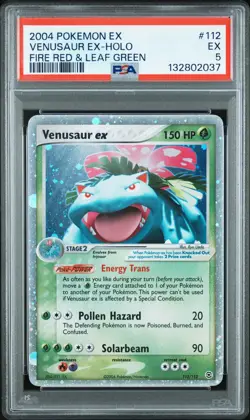 2004 POKEMON EX FIRE RED & LEAF GREEN #112 VENUSAUR EX-HOLO PSA 5 - Image 1