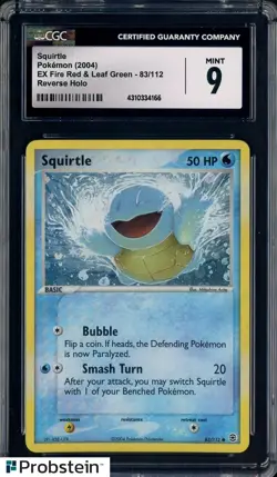2004 Pokemon EX Fire Red Leaf Green #83 Squirtle (Reverse Holo) CGC 9 - Image 1