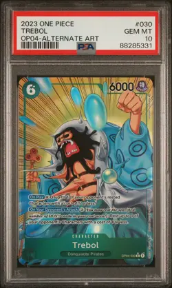 📈2023 ONE PIECE Trebol Alt Art OP04-030 Kingdoms Of Intrigue RARE ,PSA 10 - Image 1
