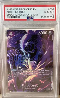 ZORO JUUROU 2025 ONE PIECE ST18-004 OP12 LEGACY OF THE MASTER SP PSA 10 ENGLISH - Image 1