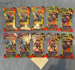 10x Pokemon TCG Phantasmal Flames Sleeved Booster Packs Lot - Sealed New -(ME02) - Image 1
