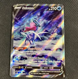 Suicune V Gg38/Gg70 Crown Zenith: Galarian Gallery Holo Pokemon Card INDENT - Image 1