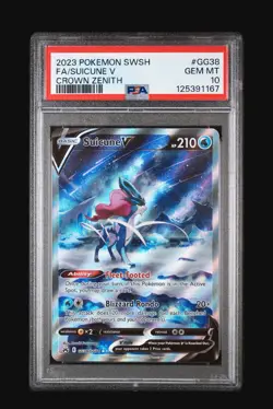 Pokemon SWSH Suicune V GG38/GG70 Crown Zenith: Galarian Gallery Holo PSA 10 GEM - Image 1