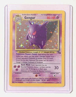 Pokemon TCG Gengar Fossil 5/62 Holo Rare Unlimited Top Loader - Image 1